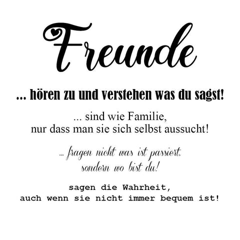 Holzschild "Freunde" bedruckt 15x15cm Deko