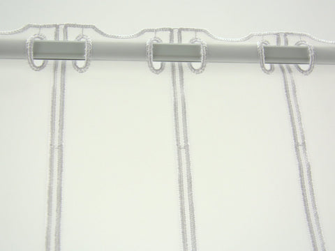 Cliprollo Grafik weiß Höhe 145cm nach Maß Scheibengardine