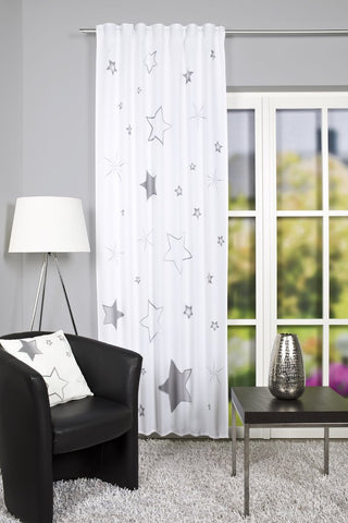 Schlaufenschal Stars grau BxH 120x245cm