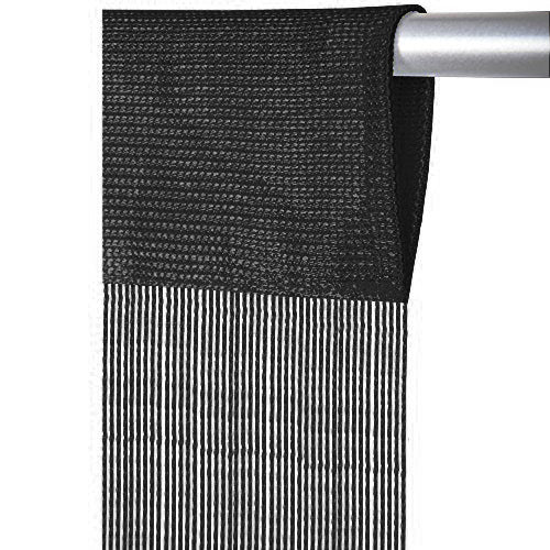 Fadenvorhang mit Tunneldurchzug schwarz Breite 90/140cm Höhe 250cm