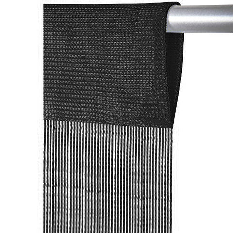 Fadenvorhang mit Tunneldurchzug schwarz Breite 90/140cm Höhe 250cm