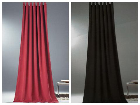 Verdunklungsvorhang Sopran Schlaufe rot oder schwarz BxH 135x245cm