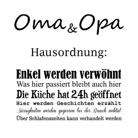Holzschild "Oma Opa" bedruckt 15x15cm Deko