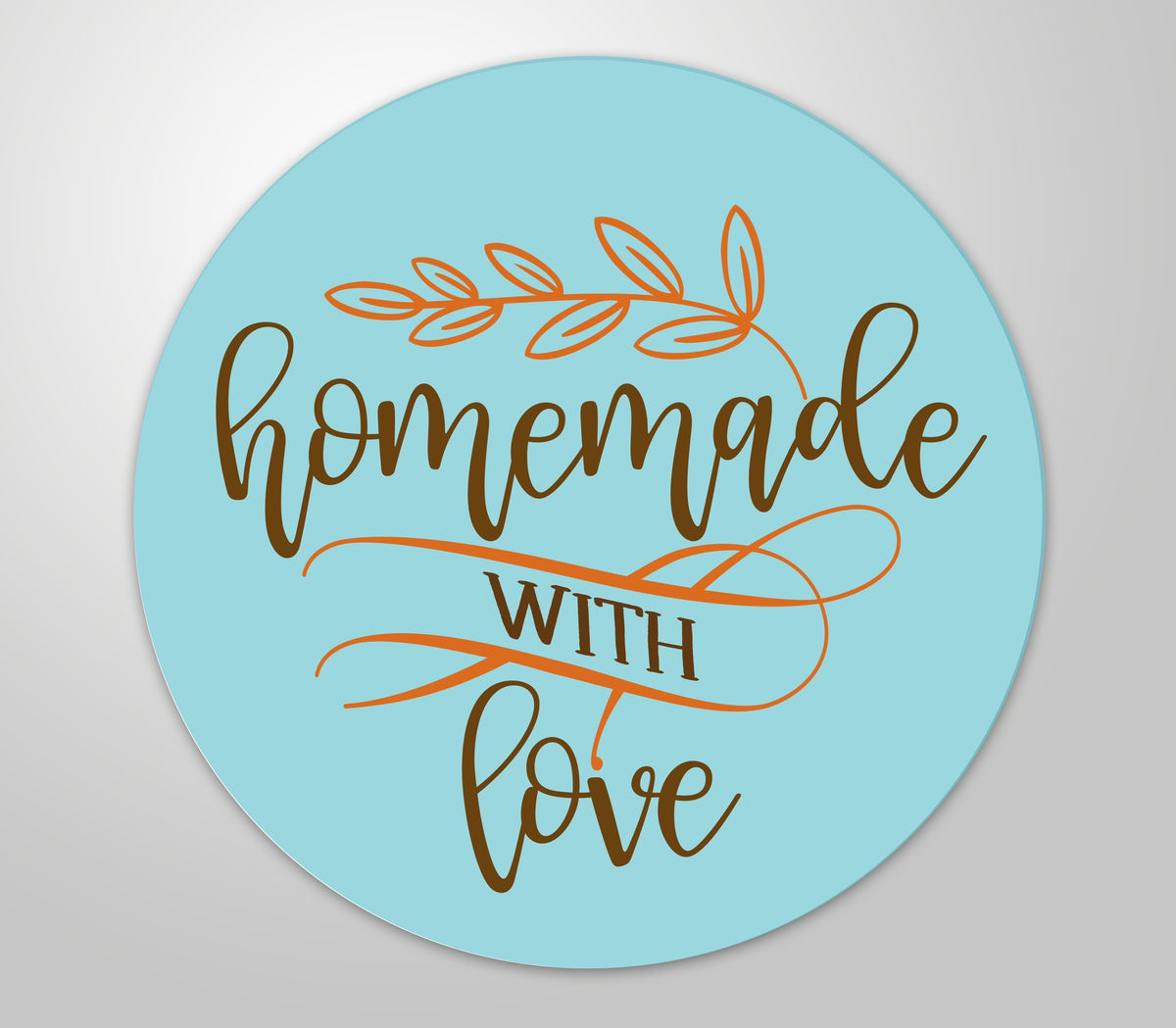48x hochwertige Etiketten "homemade WITH love" rund hohe Klebekraft 4cm Aufkleber