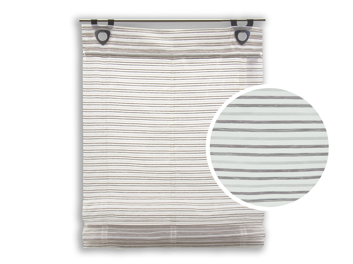Raffrollo Bambusoptik taupe creme mit Haken ohne Bohren Rollo 45/60/80/95x130cm