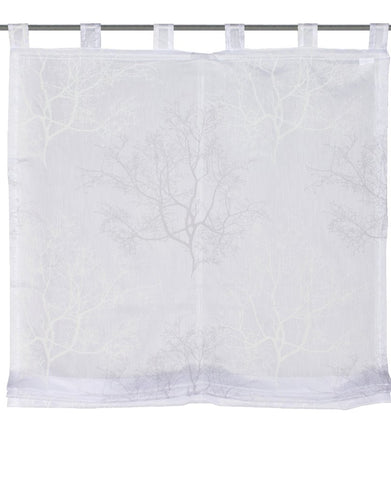 Raffrollo Baum mit Schlaufen grau BxH 80/100/120/140x140cm