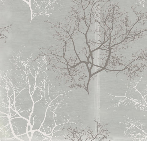 Raffrollo Baum mit Schlaufen grau BxH 80/100/120/140x140cm