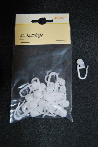 Rollhaken für Gardinenleiste 20 Stück weiß