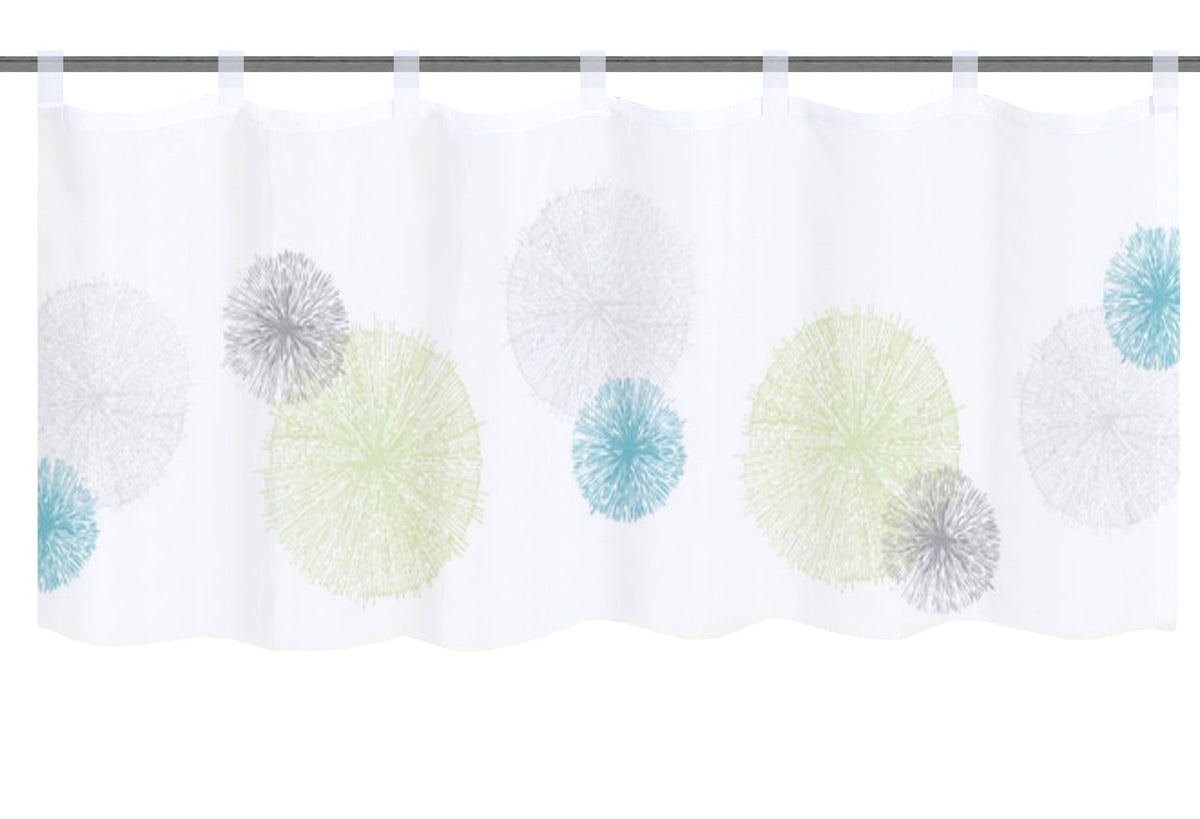 Scheibengardine mit Schlaufen Voile Rawlins grün-blau