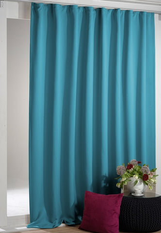 Verdunkelungsgardine mit Universalband türkis BxH 270x245cm